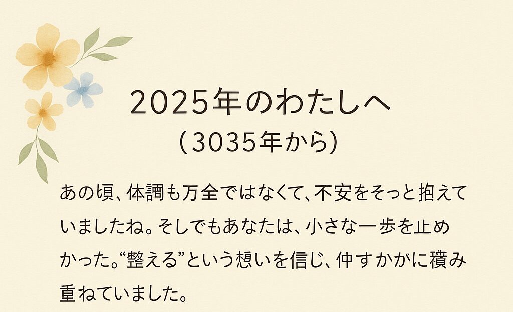 「2035年から届いた手紙｜整え文化と未来構想の始まり」